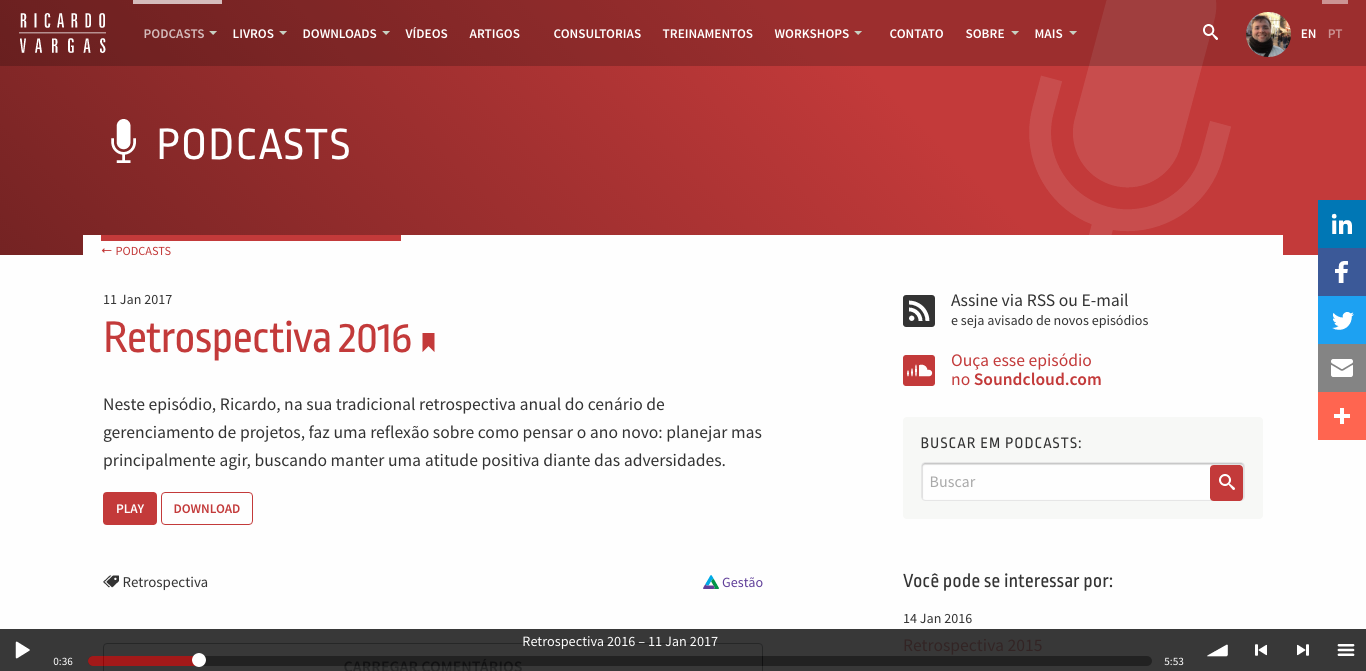 Página de podcasts